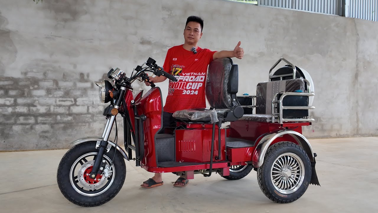 Xe 3 Bánh Chạy Xăng Cao Cấp Cho Thương Binh , Người Già , Người Khuyết Tật