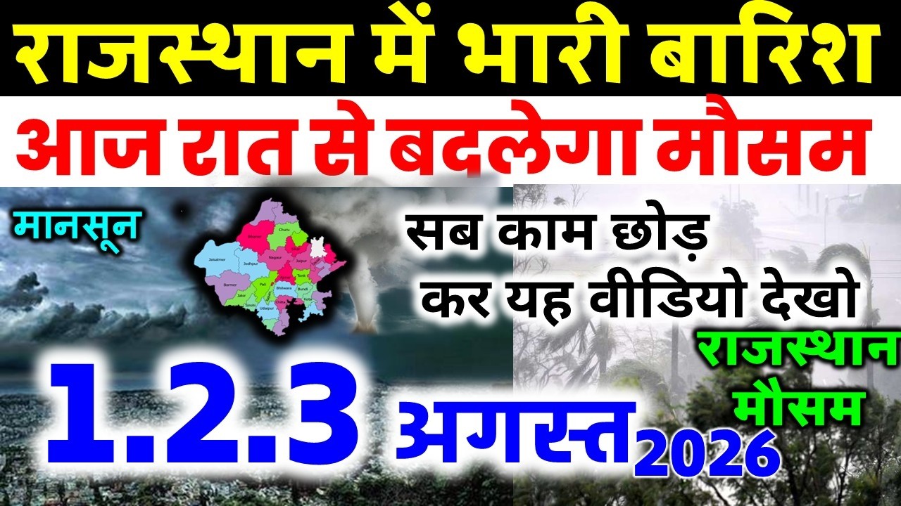 Rajasthan weather report 20 July 2026 rajasthan ka Mausam राजस्थान मौसम 20 जुलाई 2026