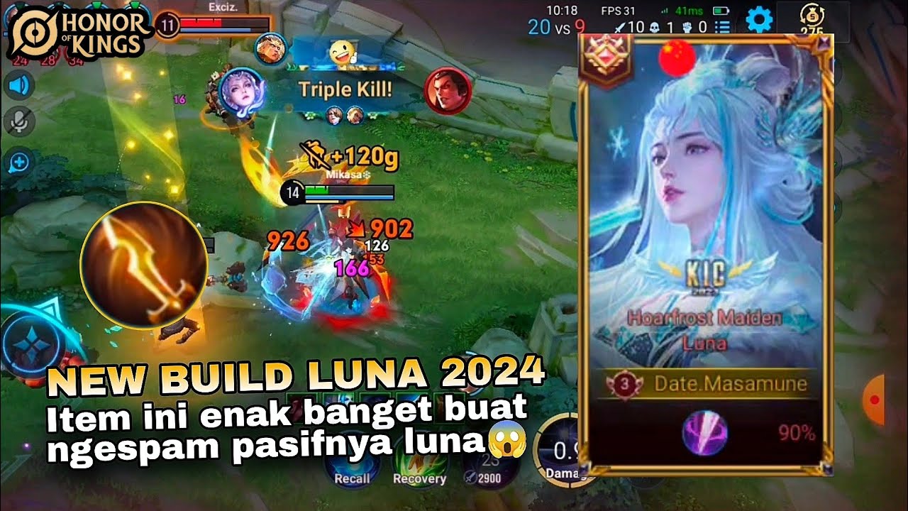 NEW BUILD LUNA😱| ITEM INI SUPPORT PASIF LUNA TAPI JARANG DIPAKE PADAHAL ENAK😋 - BEST BUILD LUNA 2024