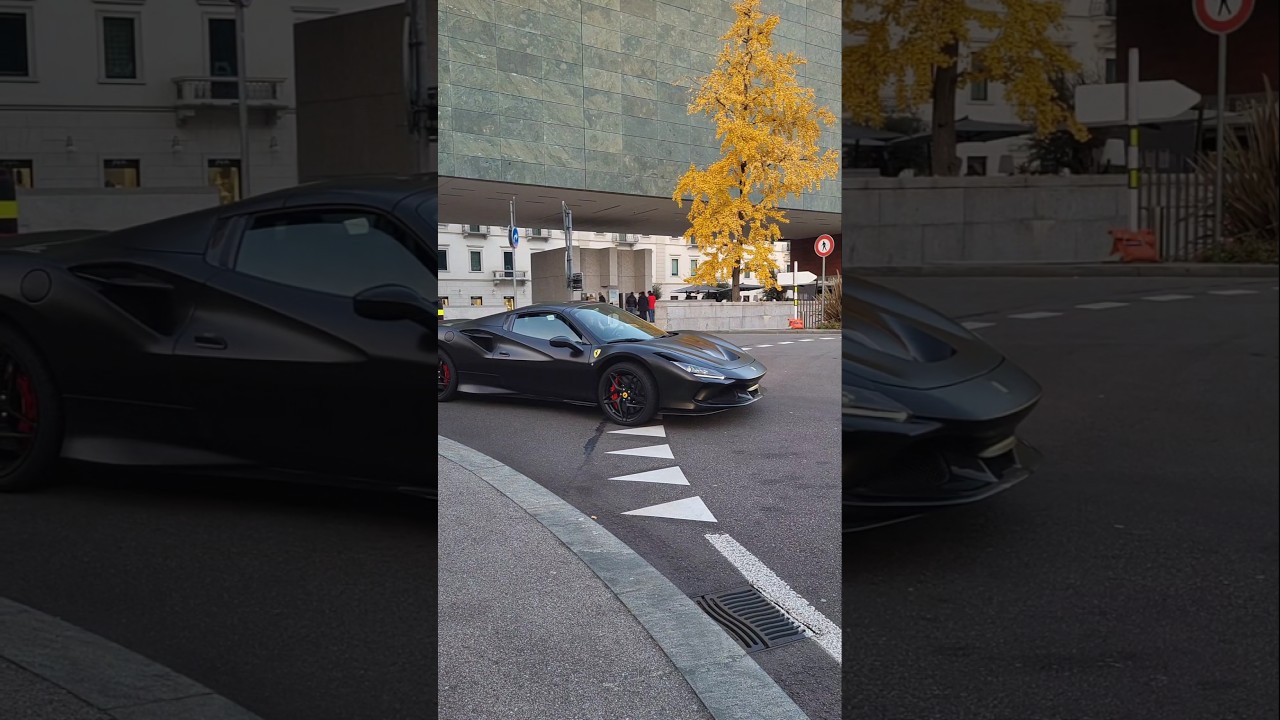 Black & Red Ferrari F8 Spider in Lugano 🖤❤️ #ferrari #supercars #shorts