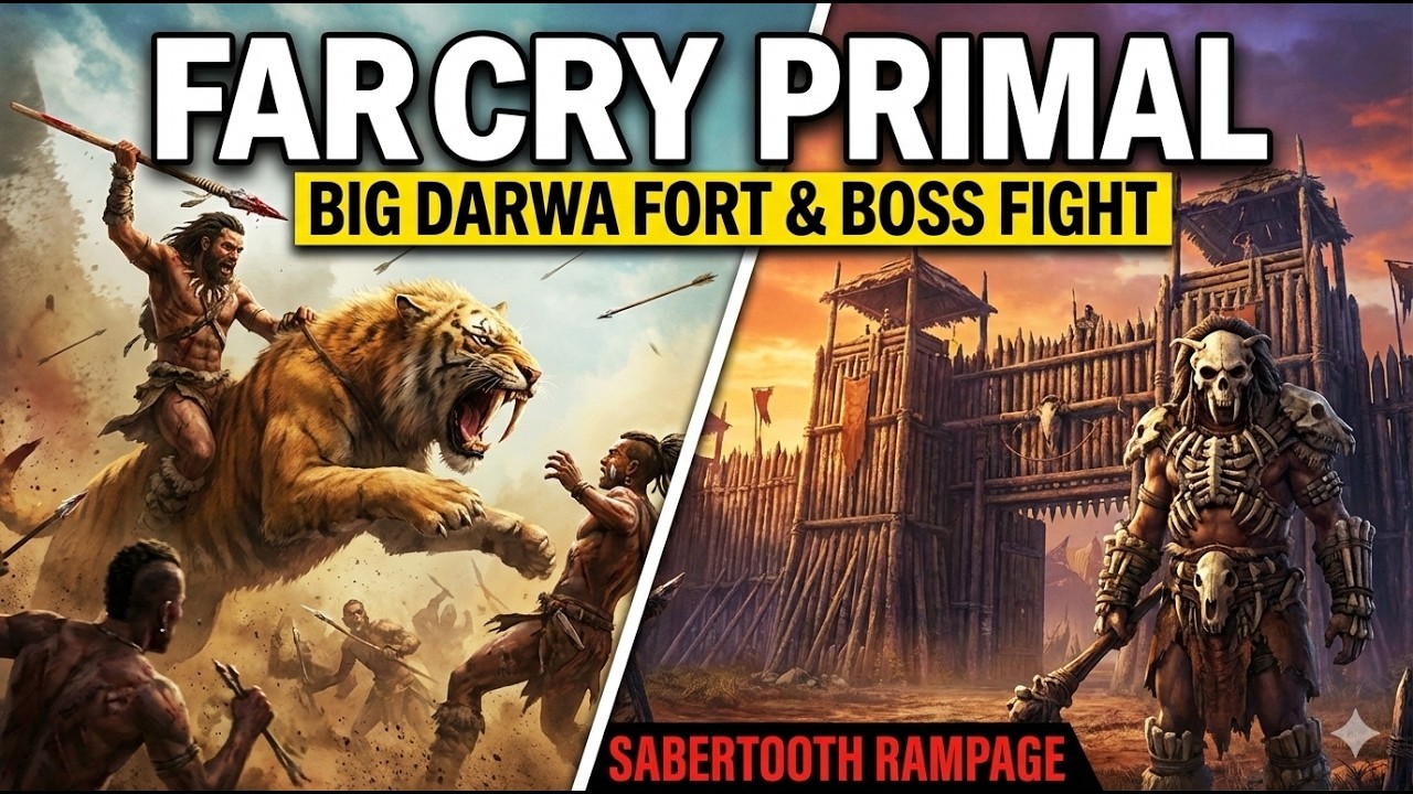 Far Cry Primal: Big Darwa Fort Capture & Dah Boss Fight (No Commentary)