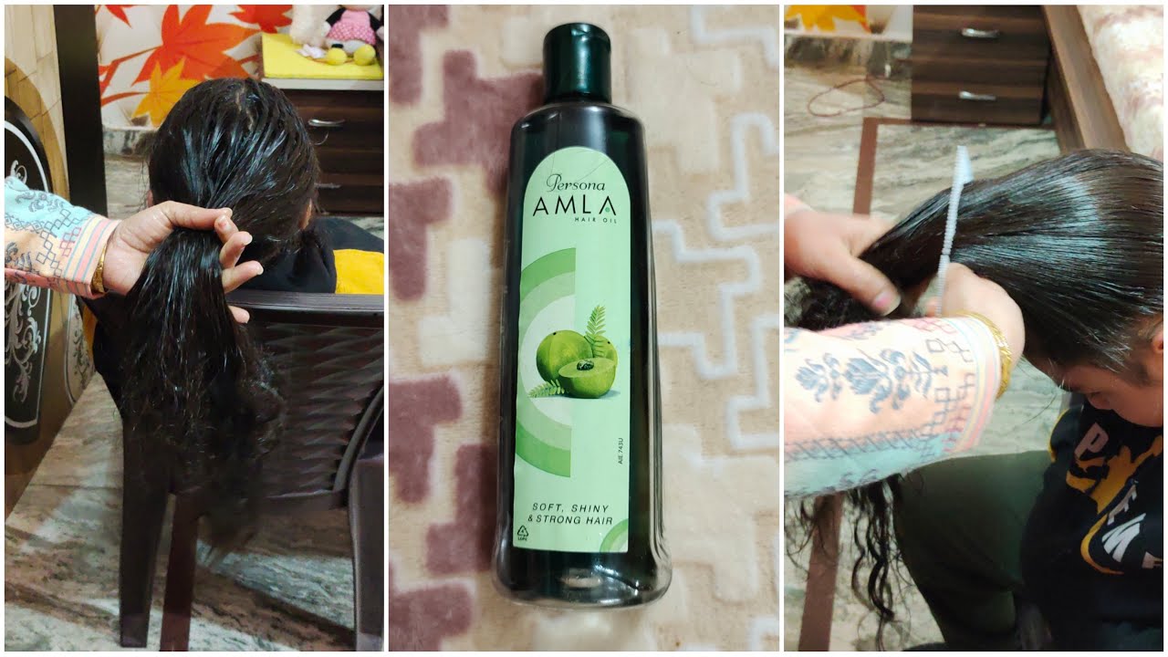 Persona Amla Oil Hair Oiling And Hair combing In Very Siky Hair (Jashan Joura)