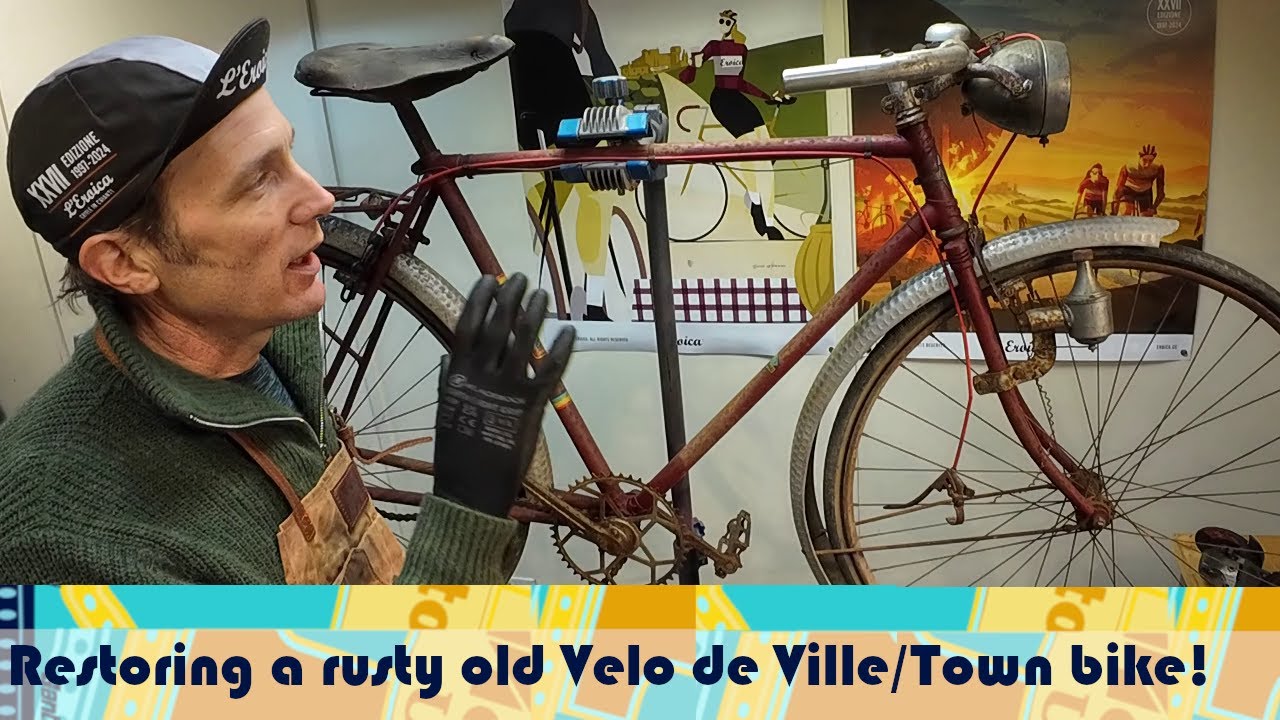 Rusty bike restoration - taking on a super cool `40`s vintage Velo de Ville/Town bike!!!