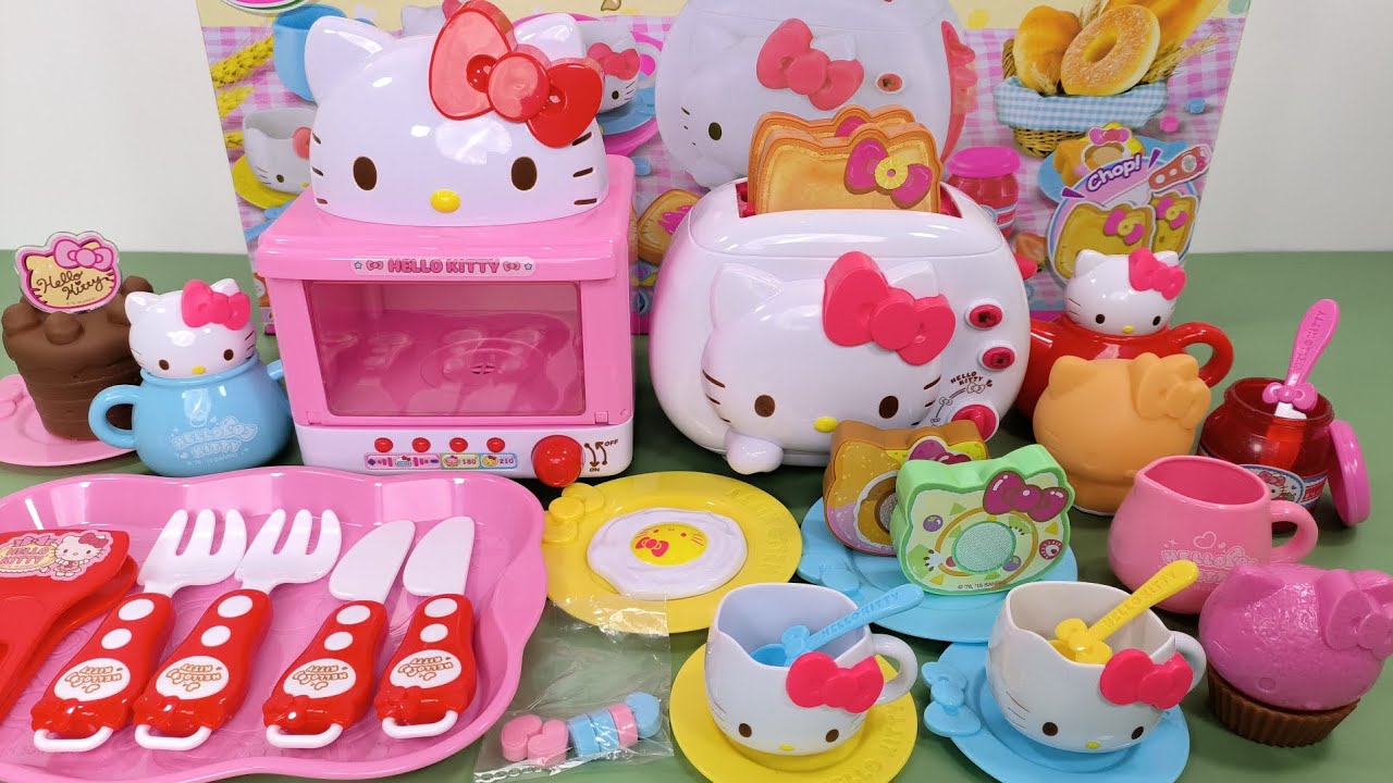 6 Minutes Satisfying with Unboxing Hello Kitty Cute pink toaster ASMR Review Toys
