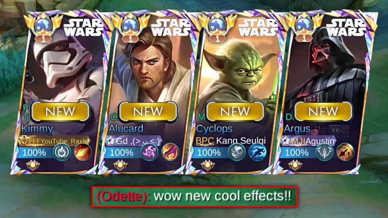 ALL NEW REVAMP STAR WARS SKIN IN ONE TEAM!!😻✨ (coolest team ever!!?) - MLBB