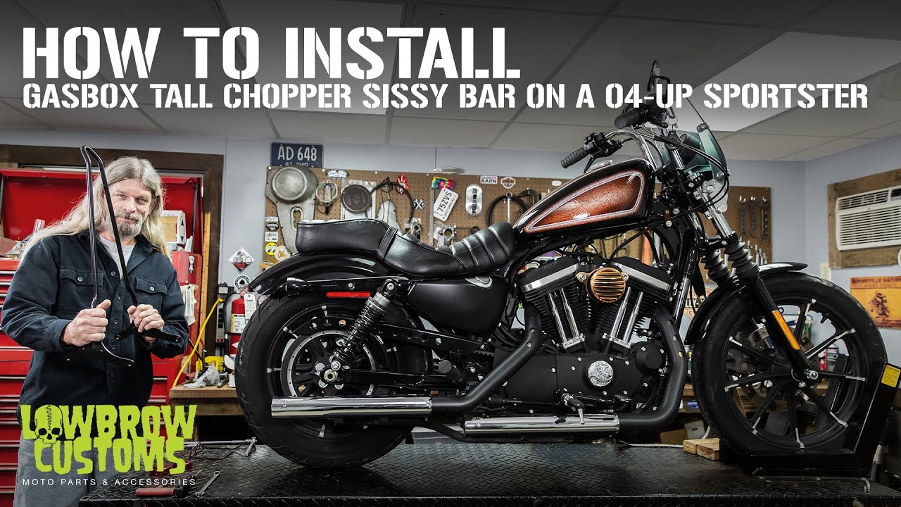 How To Install: A Gasbox Tall Chopper Bolt On Sissy Bar On A 2004 & Up Harley-Davidson Sportster