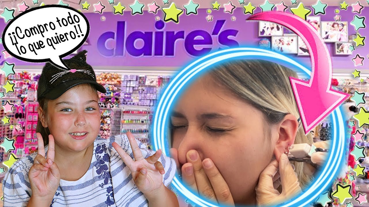 COMPRO TODO Lo que QUIERO ELENA se HACE un PIERCING 😰 + Hacemos un HAUL de CLAIRE&rsquo;S