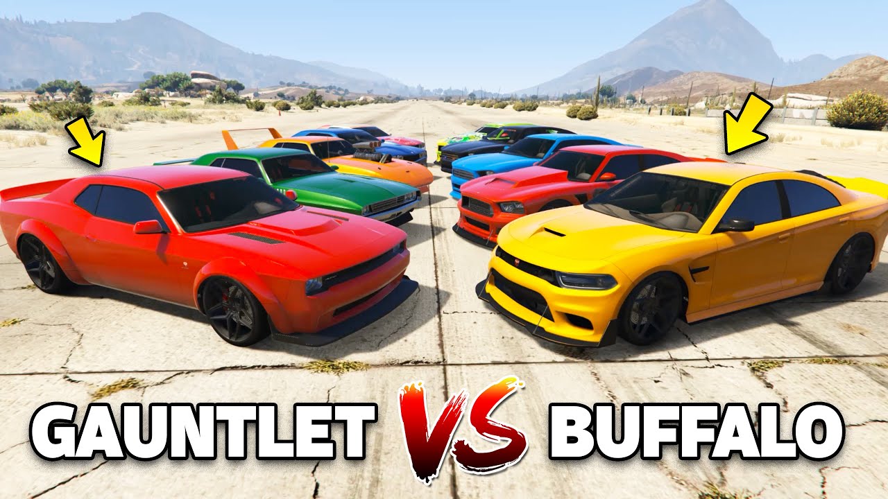 GTA 5 Online Which is Fastest Car - BUFFALO VS GAUNTLET [ULTIMATE DRAG RACE]
