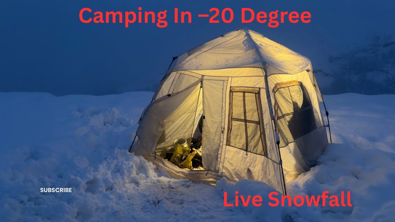 Camping In Live Snowfall Extreme Survival in –20 Degree 🏕️