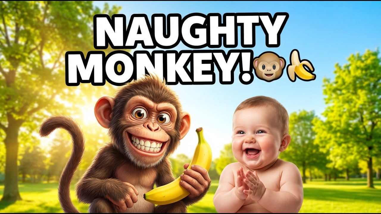 “Baby and the Naughty Monkey 🐵🍌 | Funny Jungle Kids Song”