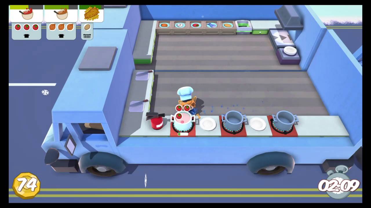 Overcooked, level 3-3, singleplayer, 3 stars