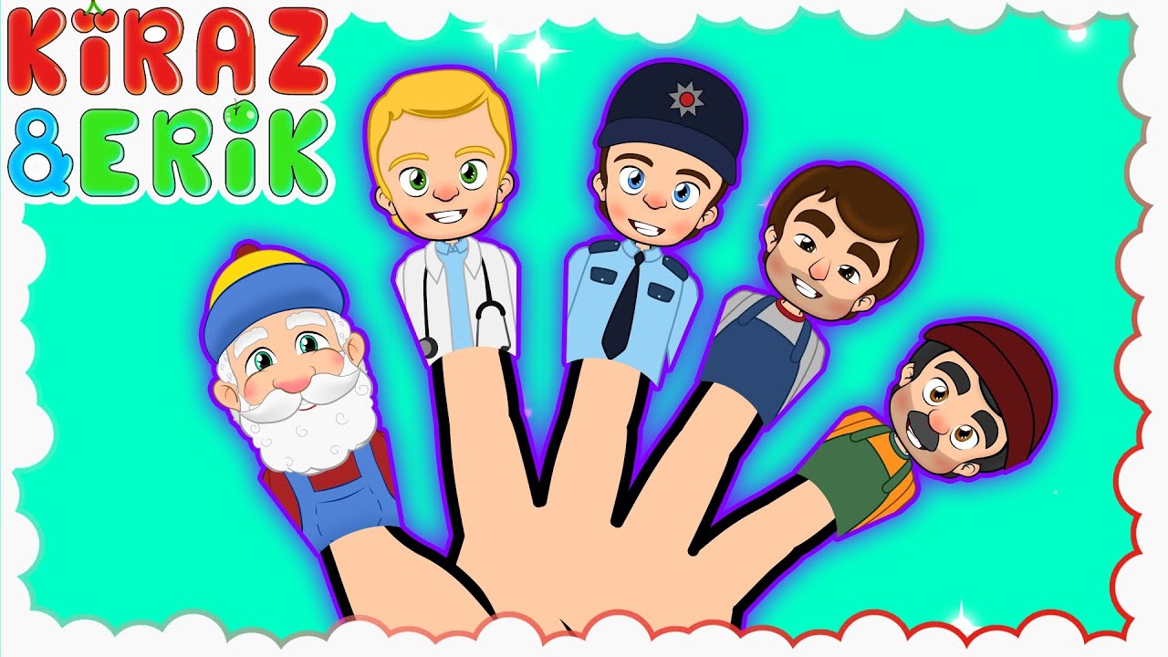 Parmak Ailesi - Meslekler | Eğlenceli &Ccedil;ocuk ve Bebek Şarkıları | Okul &Ouml;ncesi | Kiraz ve Erik