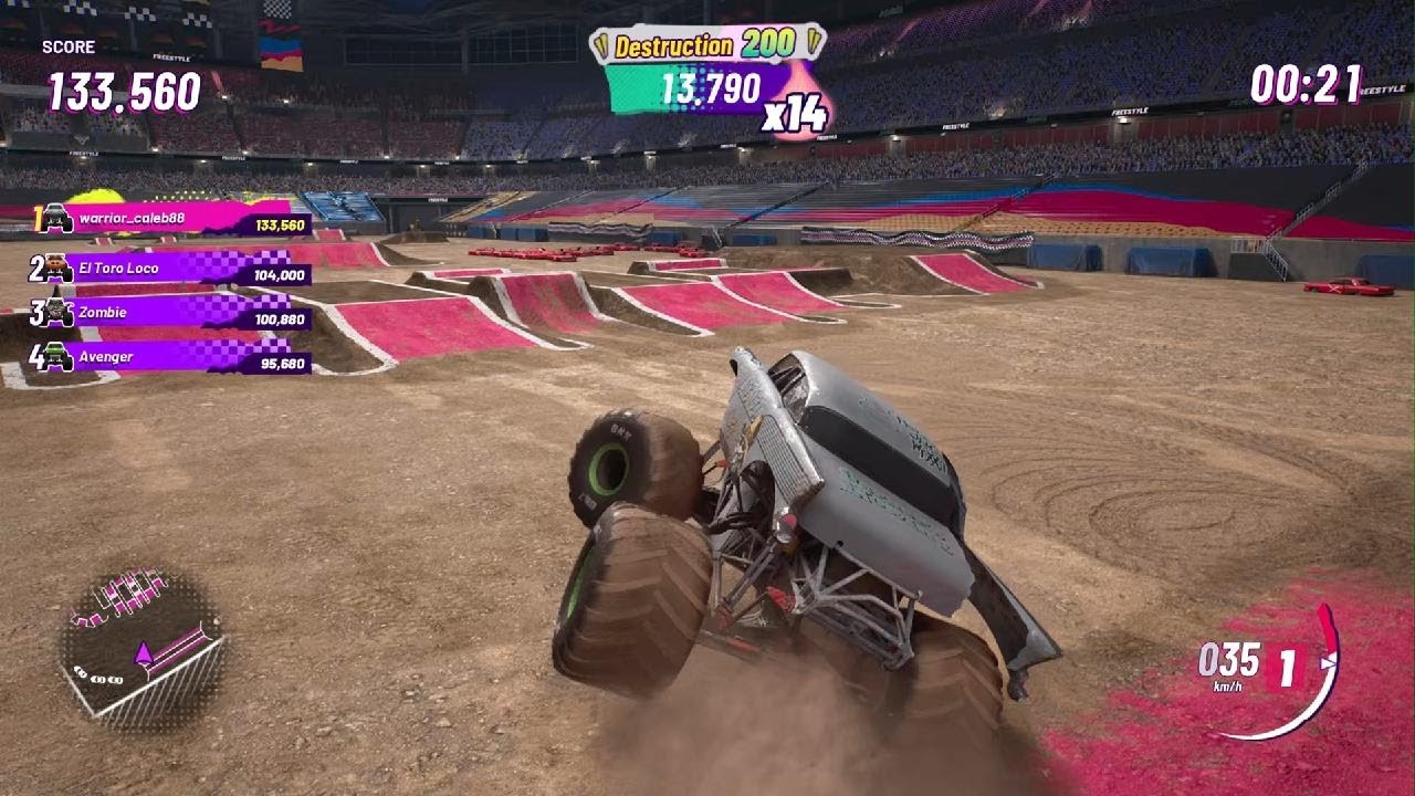 Caleb Plays Monster Jam Showdown in DEATH VALLEY Stadium and Alaska Stadium WITH AVAGER