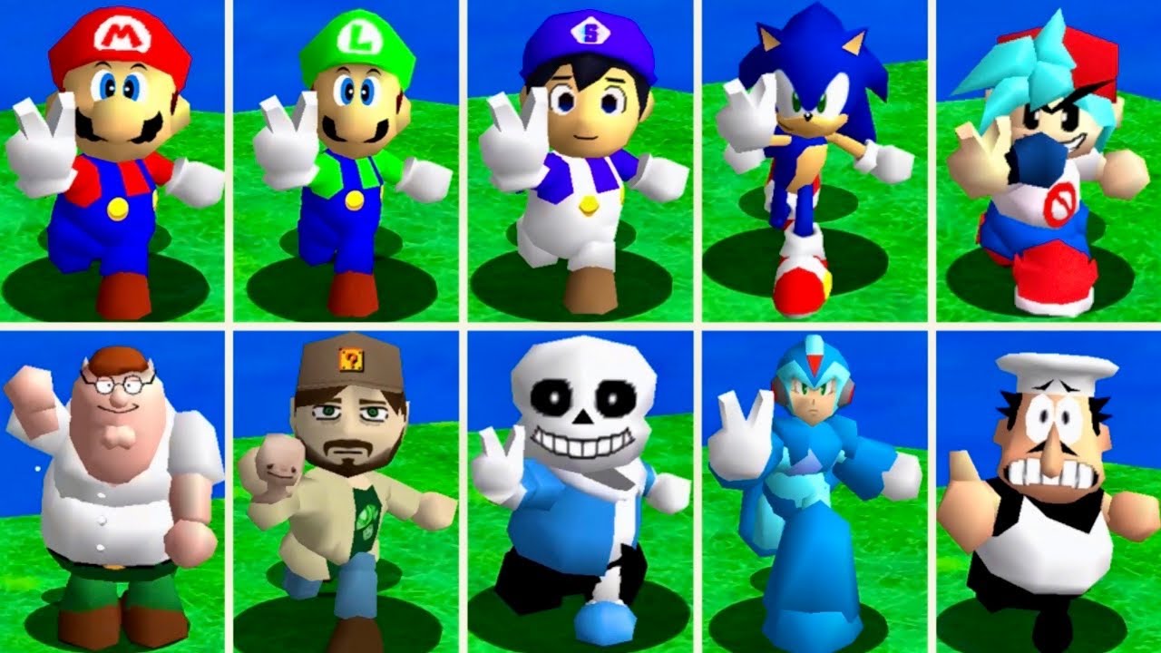 70+ Characters Victory Animations - Super Mario 64 PC Port