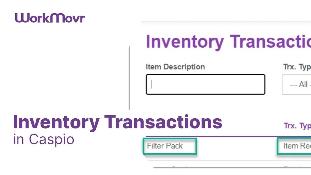 Inventory Transactions in Caspio