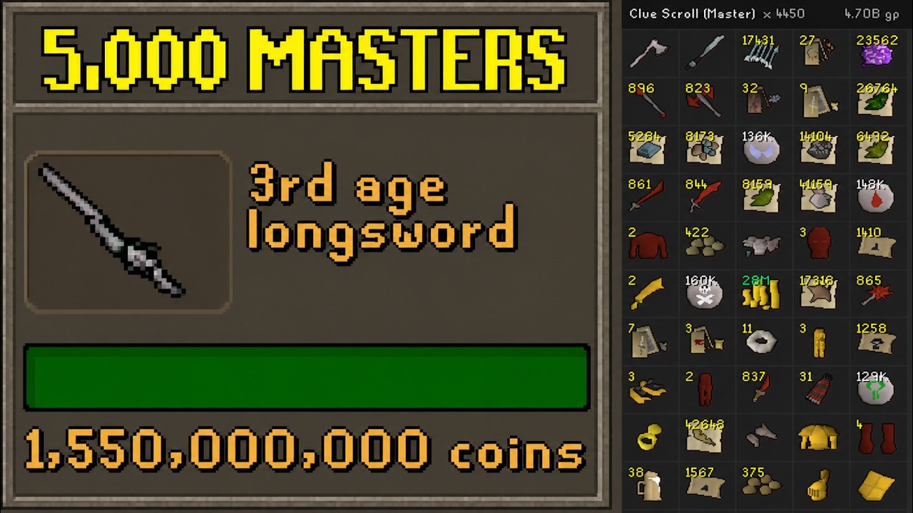 5,000 MASTER CASKET HARVEST! The 3rd Age Pickaxe Finale.