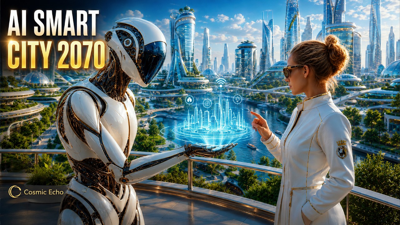 AI Smart City 2070 | Futuristic Ambient Journey for Sleep, Relaxation & Focus | 4K Video