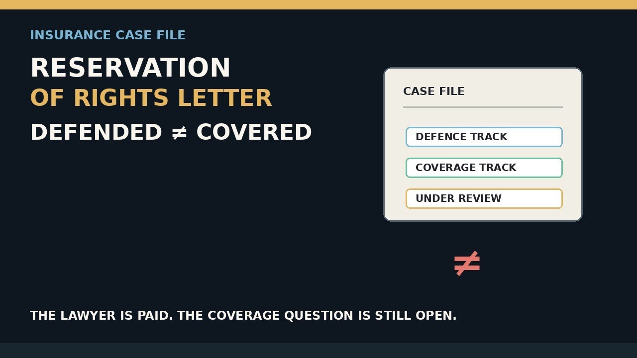 Reservation of Rights Letter: Why Defence Doesn&rsquo;t Always Mean Coverage