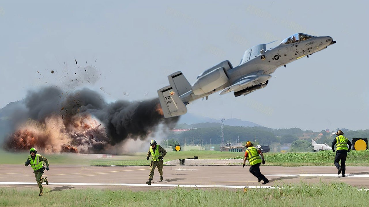 Иранская паника! Женщина-пилот американского истребителя A-10 Thunderbolt взлетает на невероятной