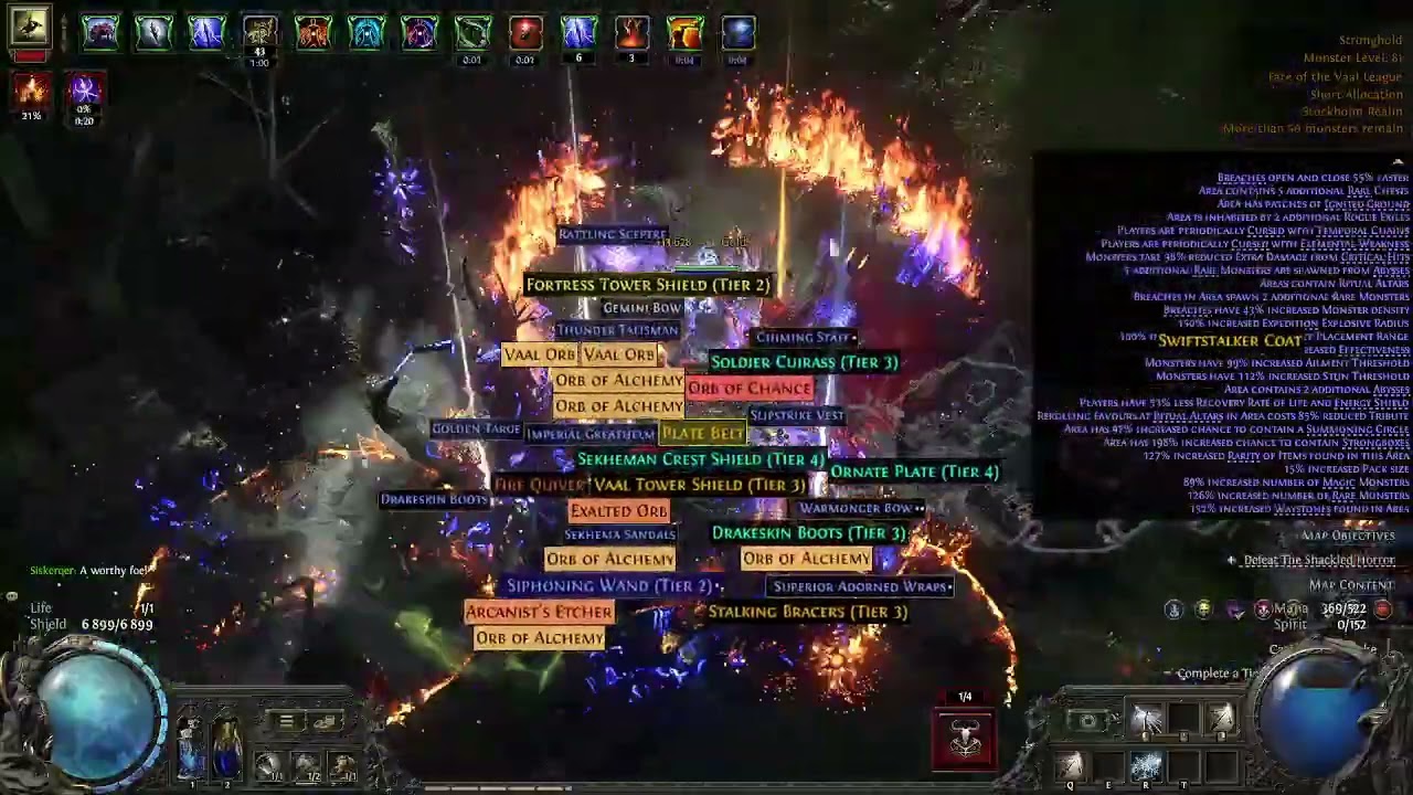 Poe 2 Ritualist  Ice Shot 65 % MS  200 % rarity , t17 map Showcase