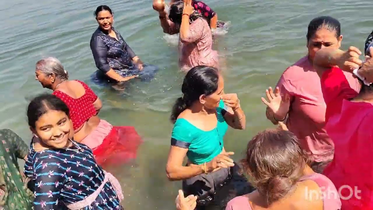जय भोले की ताई ने किया बहनों के साथ पंचमी गंगा स्नान@धनवंती हरियाणवी ताई🗾🙏🪱🐛🔥🪴🙉🌄