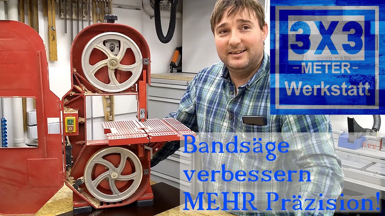 Bandsäge verbessern 1/2, mehr Präzision, Bandführung und Anschlag selber bauen, einstellen