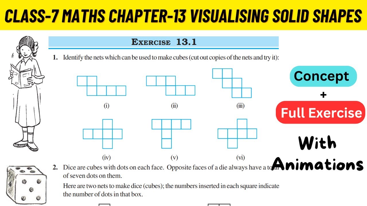 Class 7 Maths Chapter 13 Visualising Solid Shapes NCERT Exercise 13.1 Full Solved #class7maths