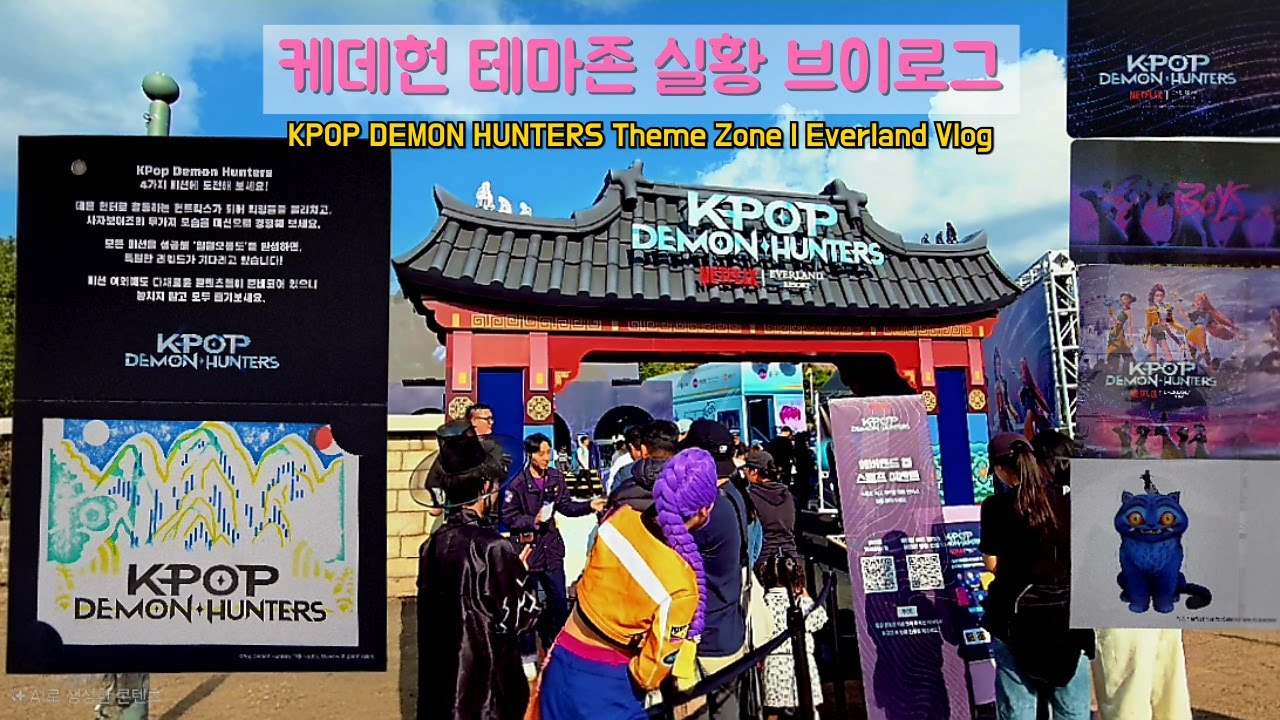 [에버랜드 케데헌 굿즈 리뷰] 2시간 기다려 얻은 굿즈들! | Everland KDH Merch Haul & Theme Zone Vlog