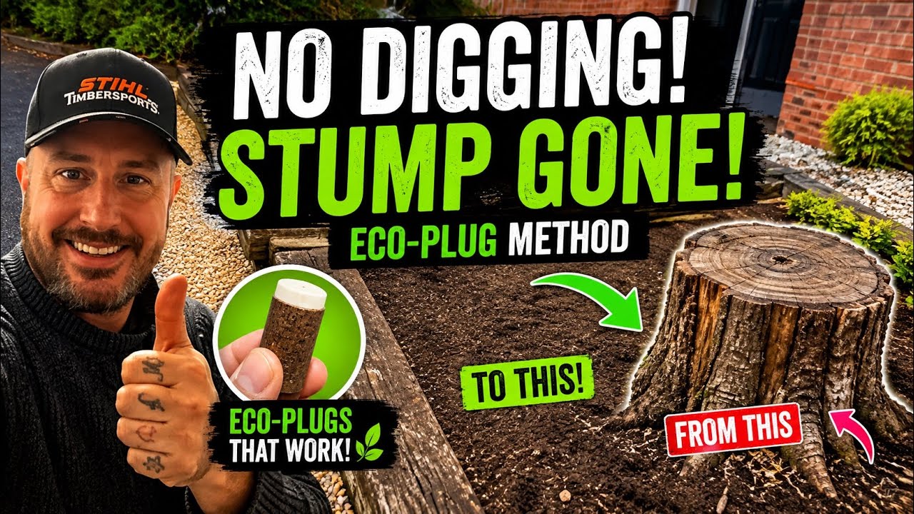 Как использовать ECO PLUGS для уничтожения пней деревьев — ПРОСТОЕ ПРИМЕНЕНИЕ | САД ПРЕОБРАЖЕН