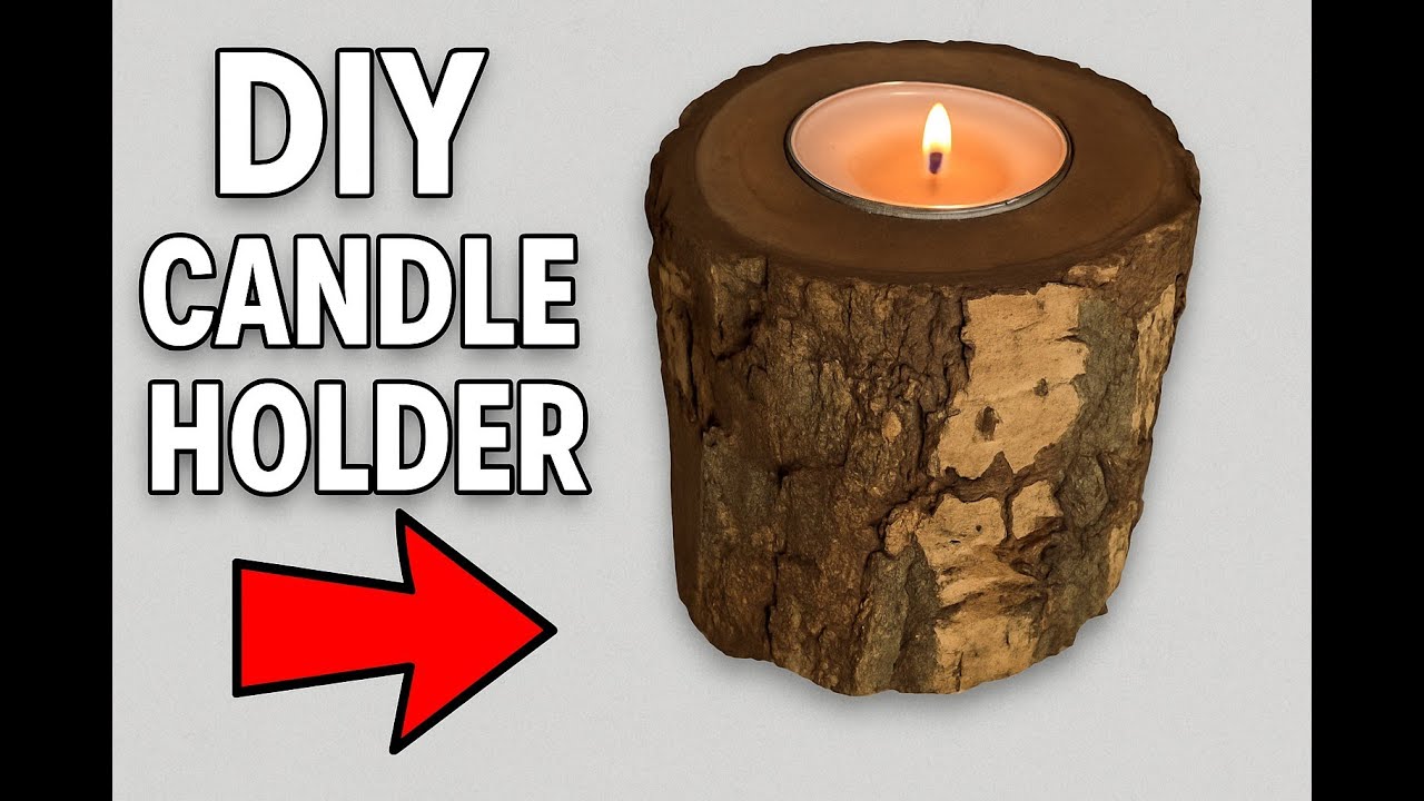 How to Make a Candle Holder from a Tree Log | Nature-Inspired DIY