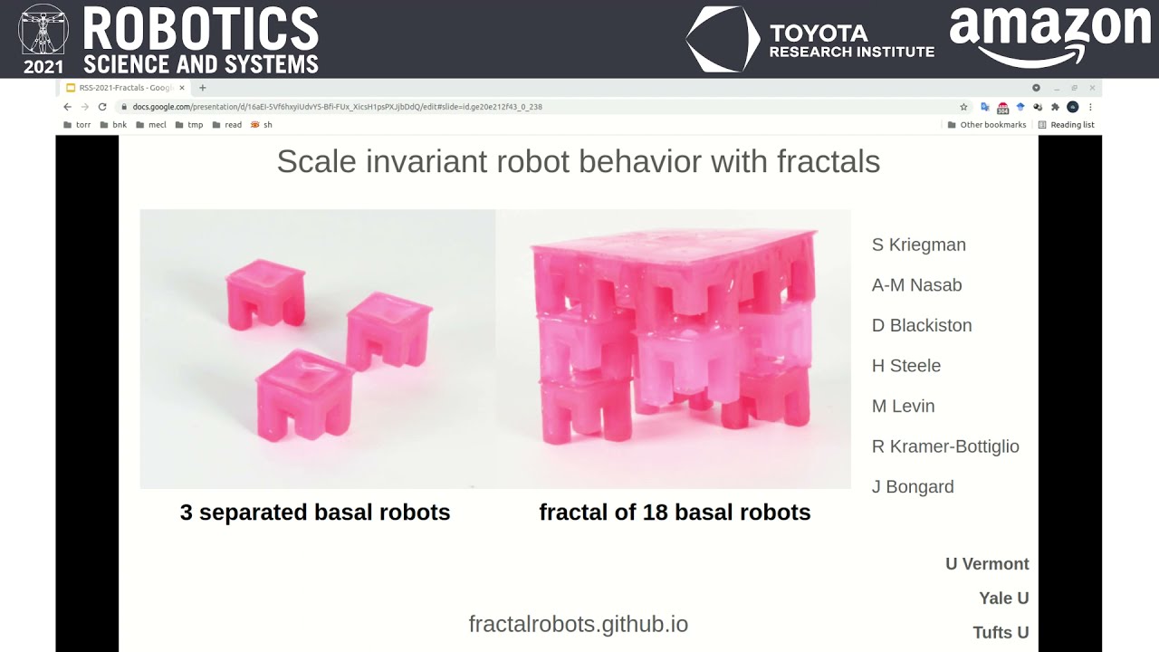 RSS 2021, Spotlight Talk 36: Scale invariant robot behavior with fractals