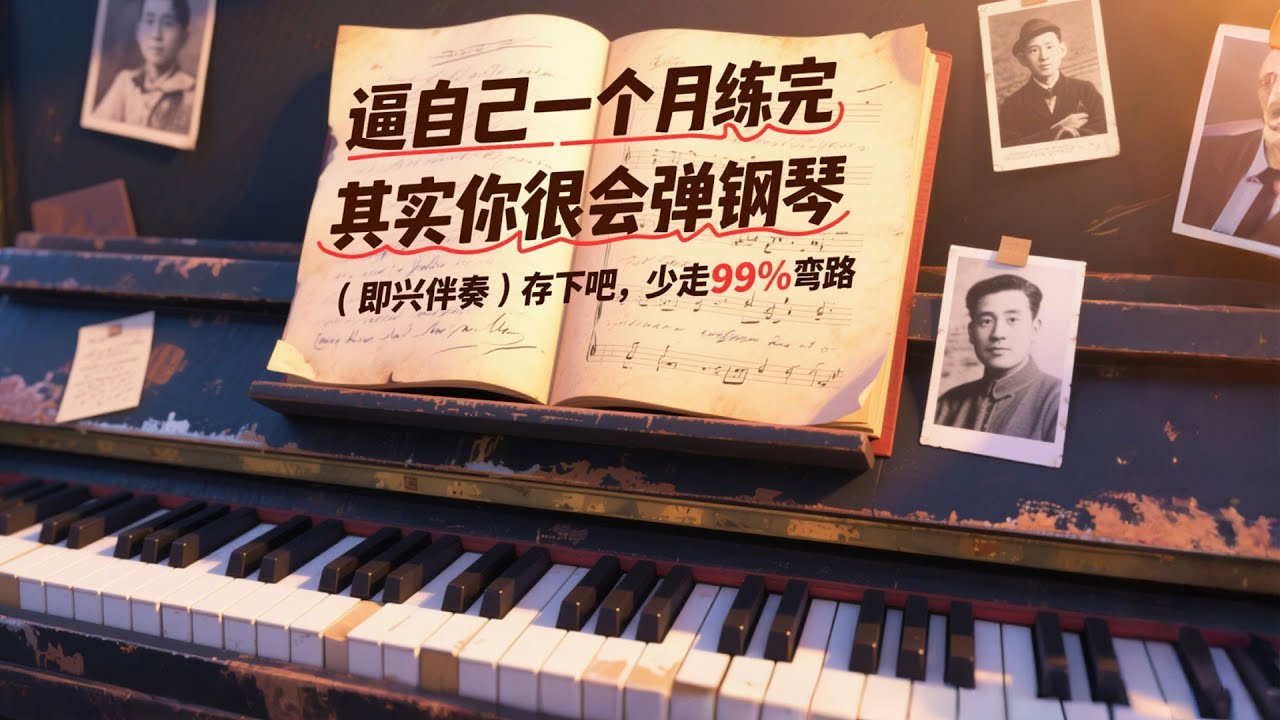 逼自己一个月练完！逐键解析，用最通俗易懂的话，教最细的钢琴！