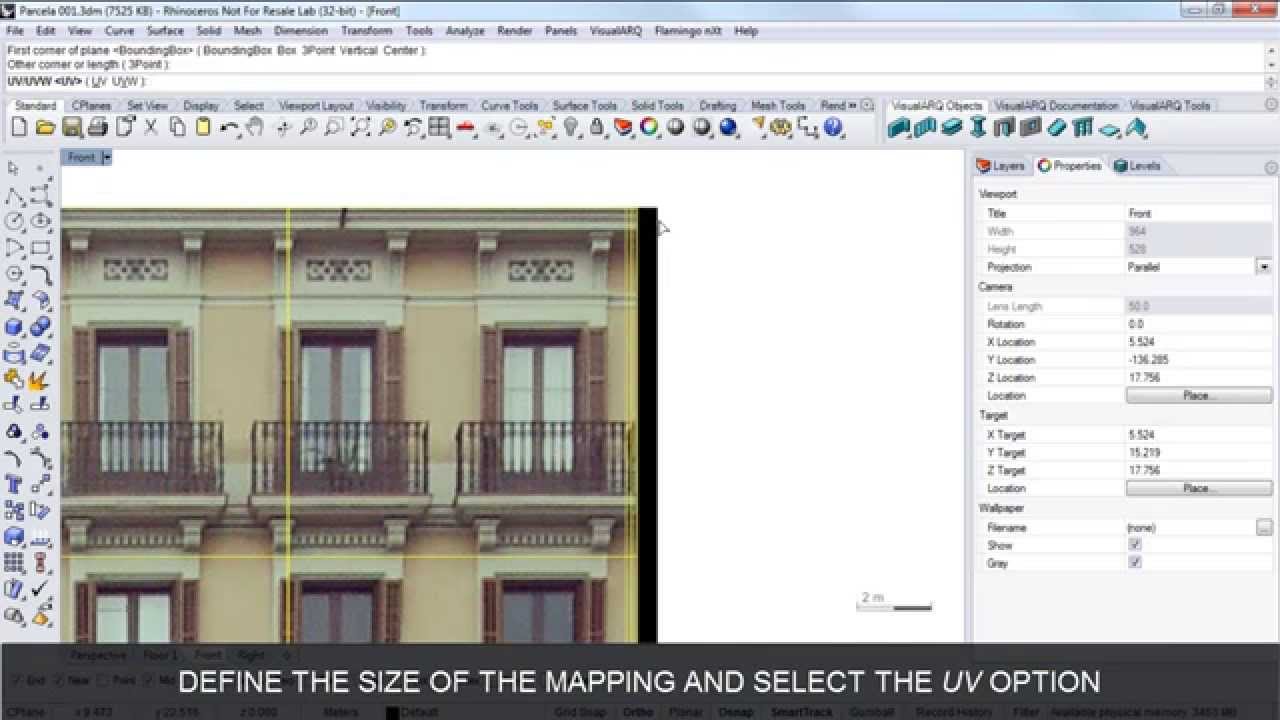 Create an existing facade in Rhino and VisualARQ 1
