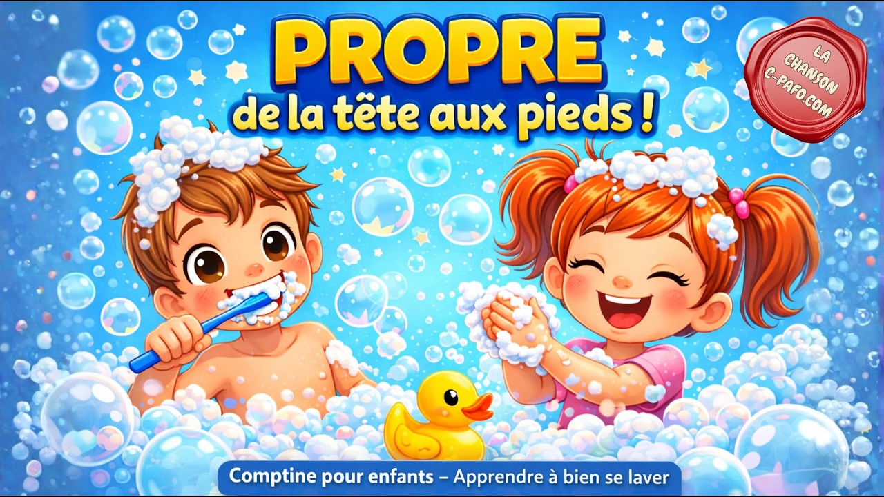 Propre de la tête aux pieds ! | Comptine éducative pour enfants | Apprendre l’hygiène aux enfants