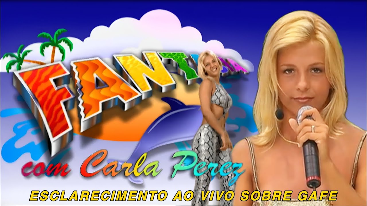 Programa Fantasia com Carla Perez - Esclarecimento sobre gafe ao vivo (SBT - 24/01/1999)