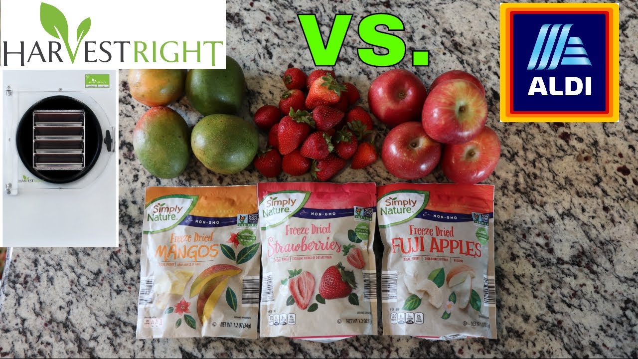 Harvest Right Freeze Dried vs. Store Bought Freeze Dried Strawberries, Apples, Mangoes