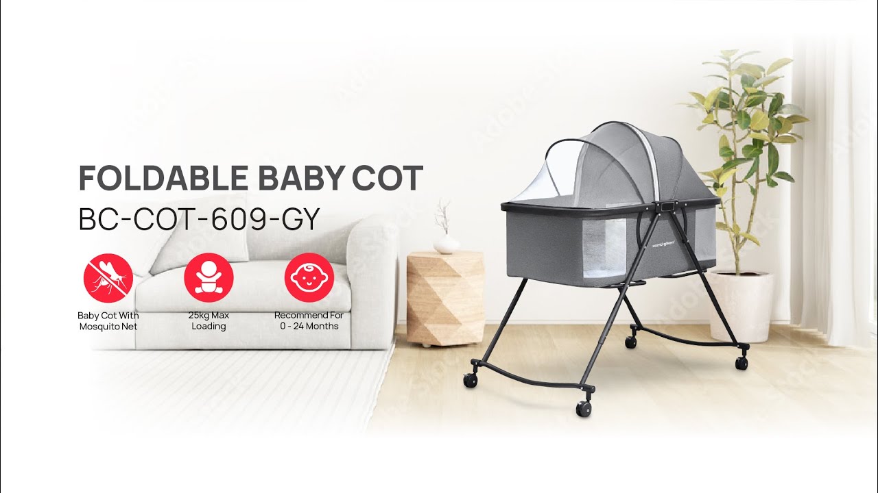 [UNBOX] Samu Giken Multifunction Foldable Baby Cot BC-COT-609-GY