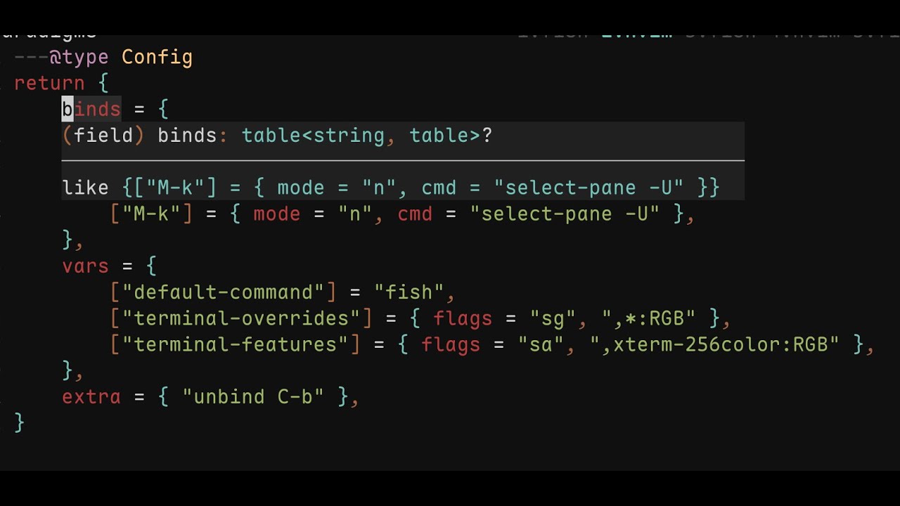 Rewrite ANY config in Lua (doing tmux today)