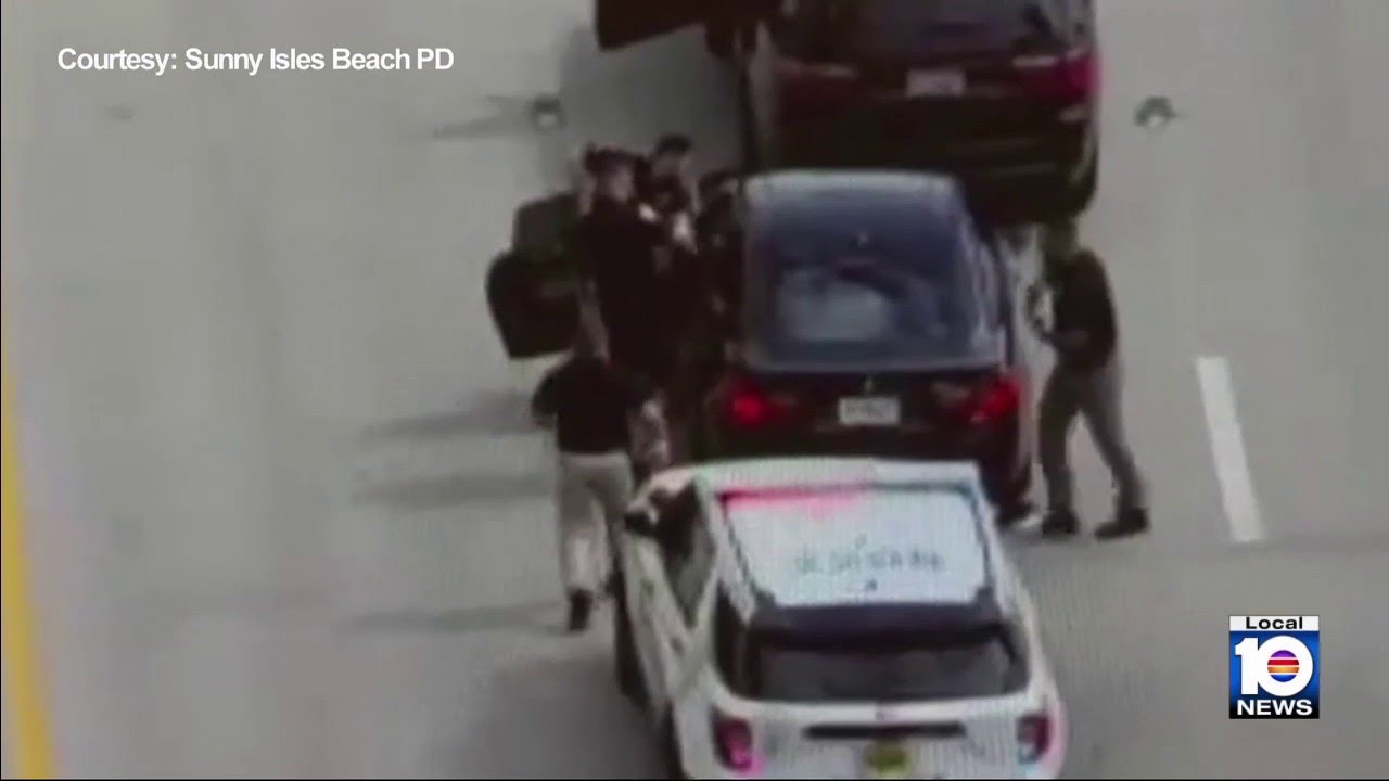 Drone footage shows Sunny Isles police take down suspected child predator