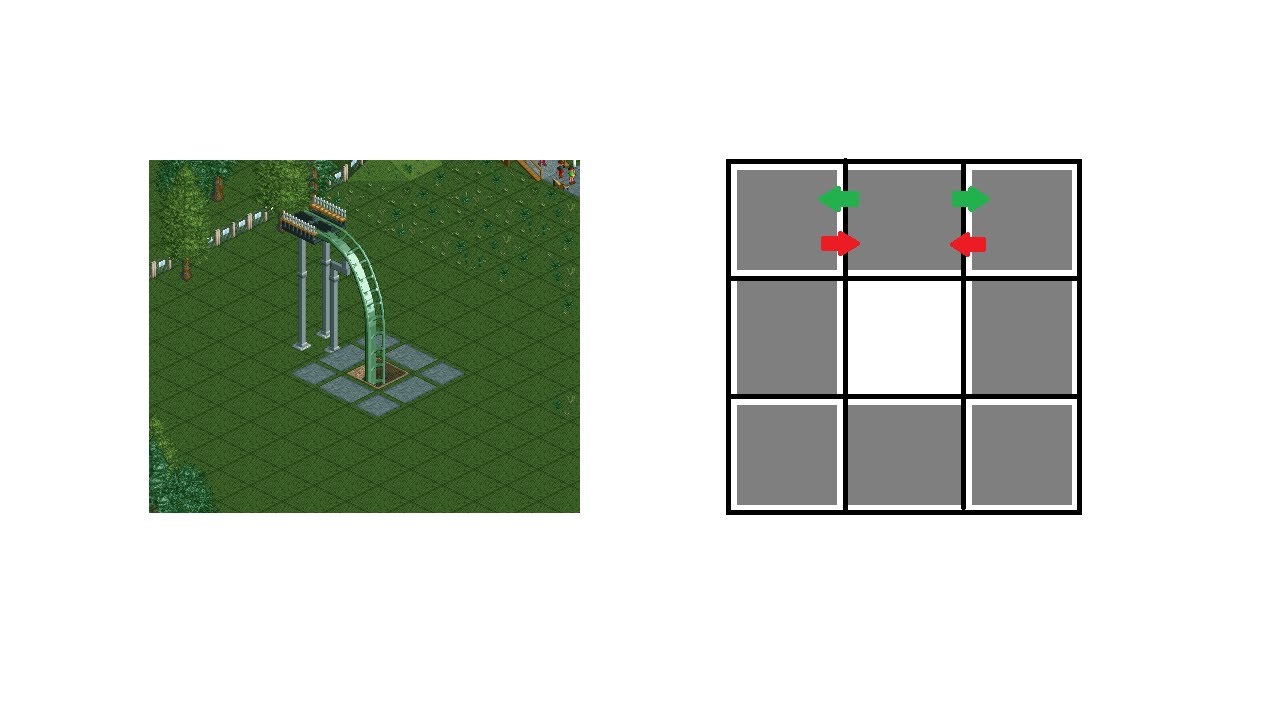[RCT1] Vertical Drop Roller Coaster's Walkway Glitch