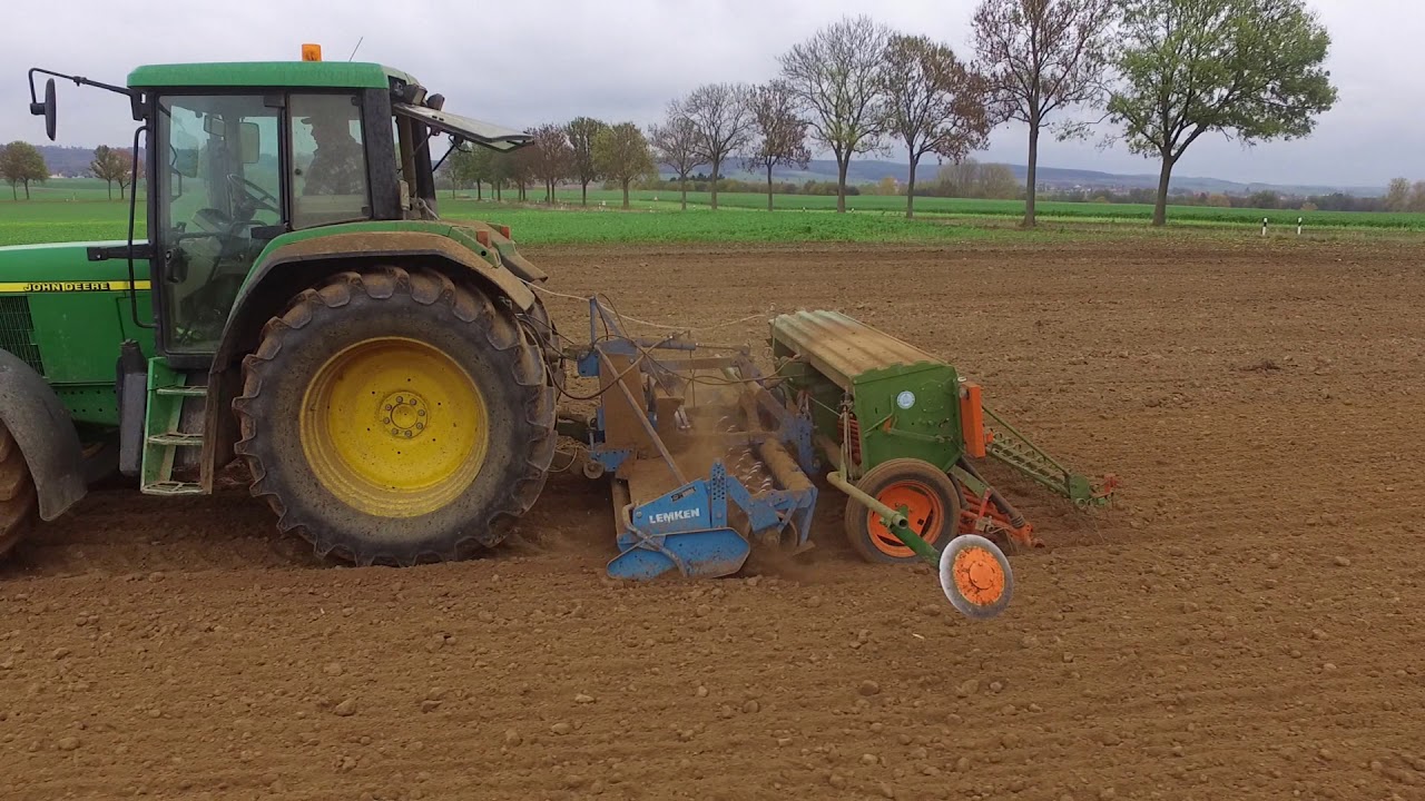 Johndeere 6610 am Weizendrillen 2k18