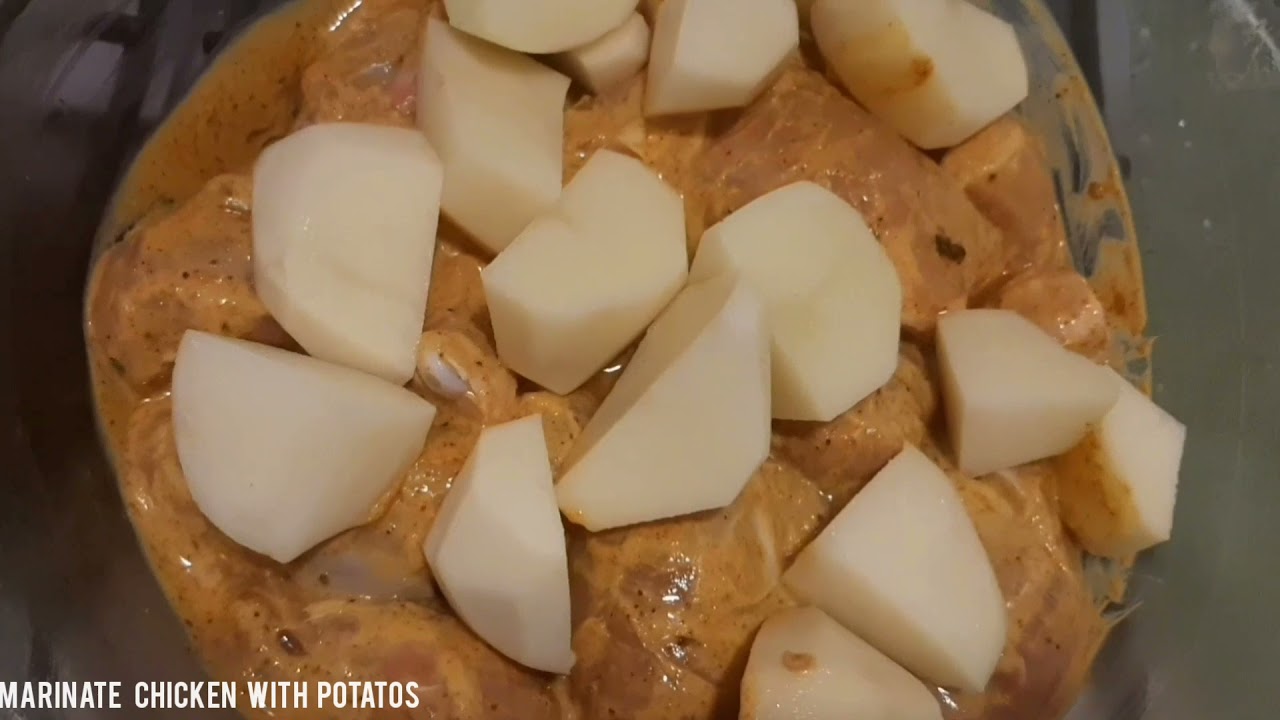 oven chicken leg peace with potatos