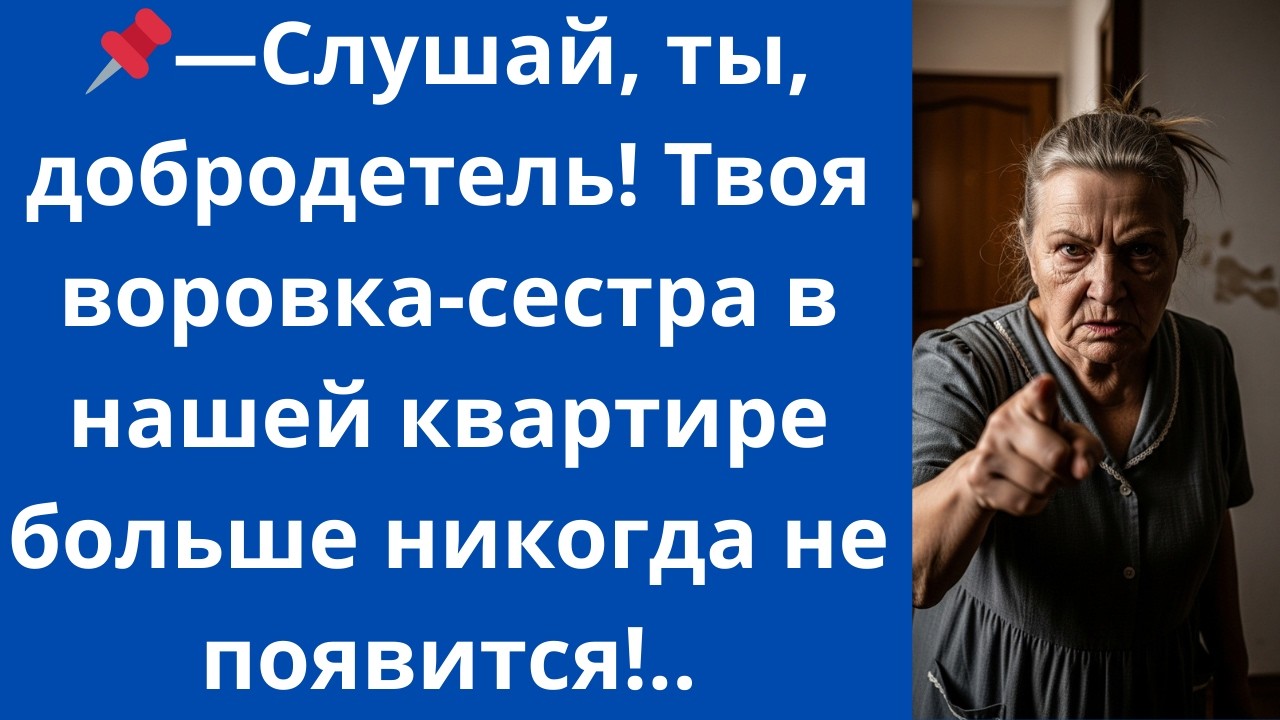Слушай, ты, добродетель! Твоя воровка-сестра в нашей квартире больше никогда не появится!
