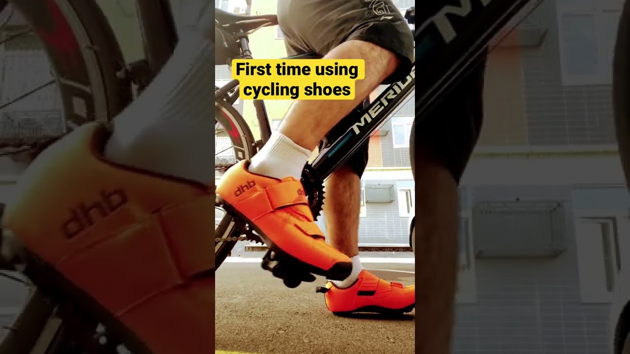 First time using cycling shoes #cycling