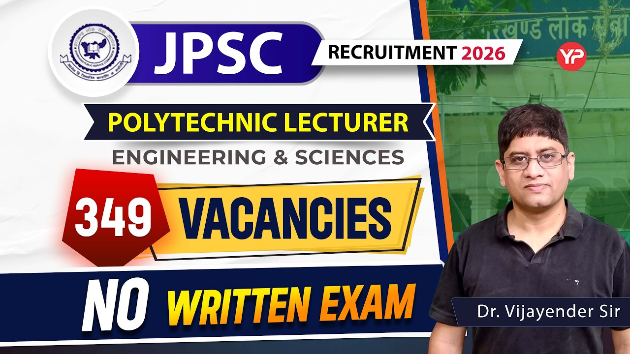 349 Vacancies, Polytechnic Lecturer JPSC Recruitment Notification 2026