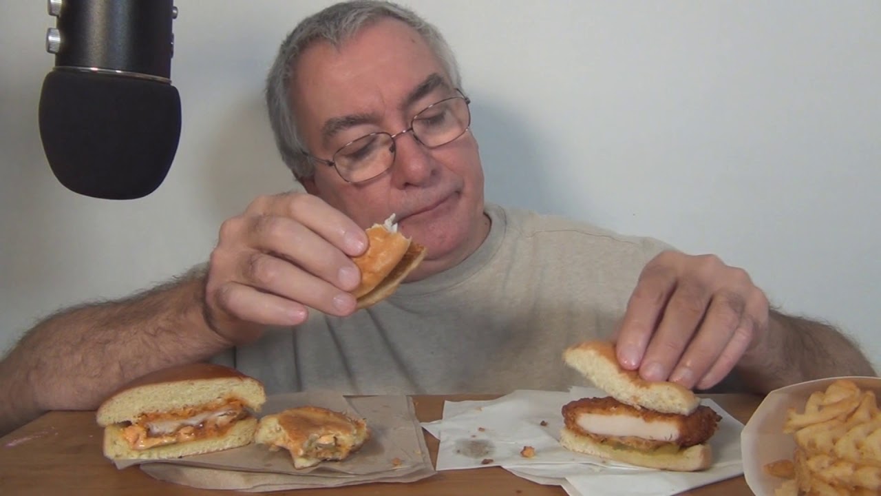 ASMR Popeyes and Chick-fil-A Chicken Sandwich Comparison