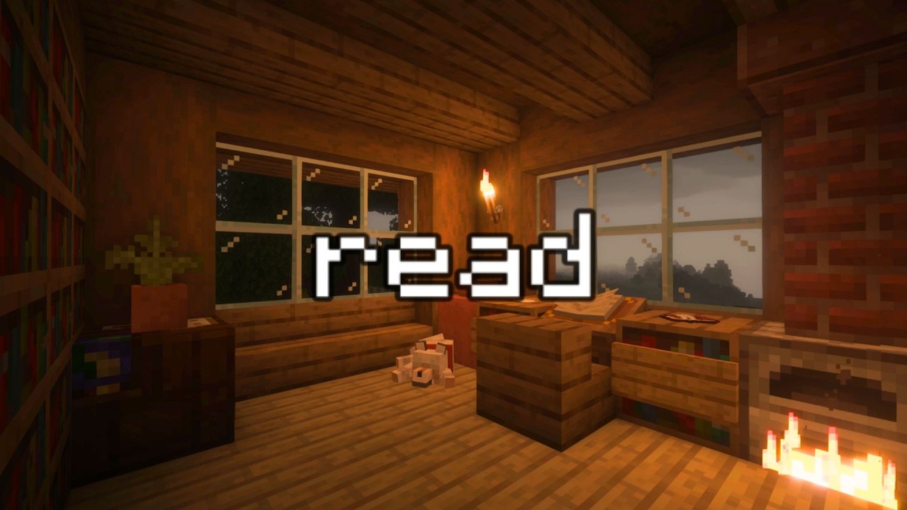 📖 time to relax and read... minecraft music, rain and fire sounds ambience