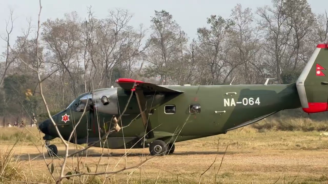 Nepal Army Skytruck Prepares For Takeoff From Grass Runway #Nepalarmy #planespottingnepal #aviation