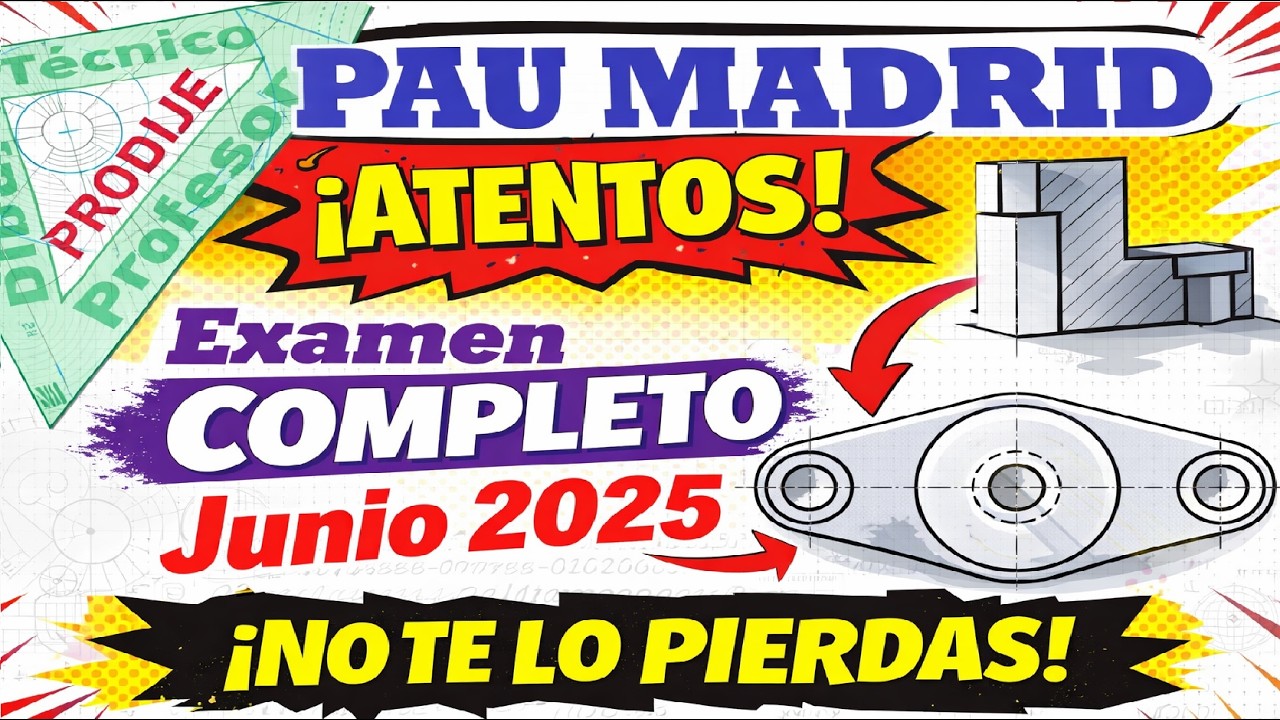 Examen completo. PAU MADRID JUNIO 2025.  Dibujo t&eacute;cnico