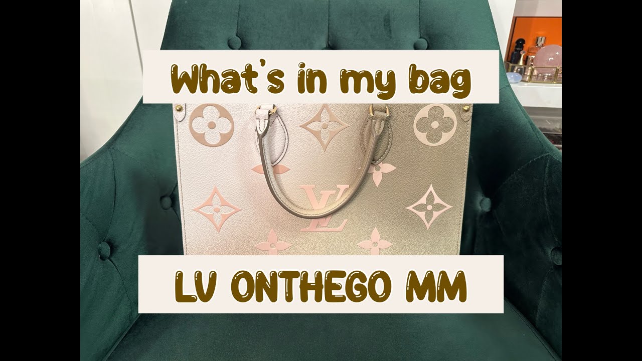 WHAT'S IN MY BAG - 🤎💚LV ONTHEGO MM 💚🤎SUNSET KHAKI
